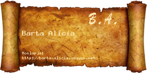 Barta Alícia névjegykártya